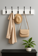 Cargar imagen en el visor de la galería, Percha blanca con ganchos negros